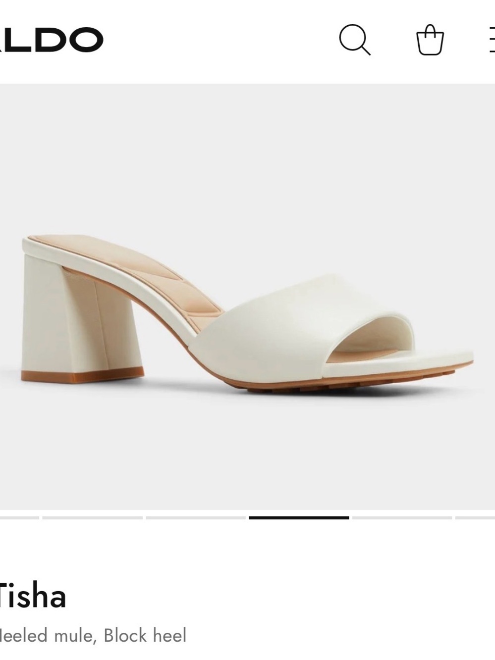 Aldo Tisha White Block Heeled Mule size 6 NEW